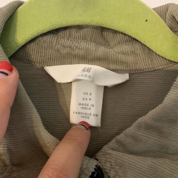 H&M Olive Green Corduroy Shirt - Picture 3 of 8